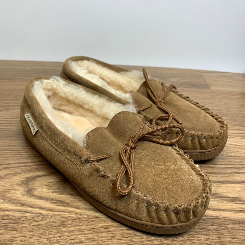 Bearpaw Moc IL House Shoes Men's Moccasin Slippers Hickory‎ - Size 8